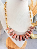 'Fléur' | Graduated Rhodochrosite with Chain Necklace