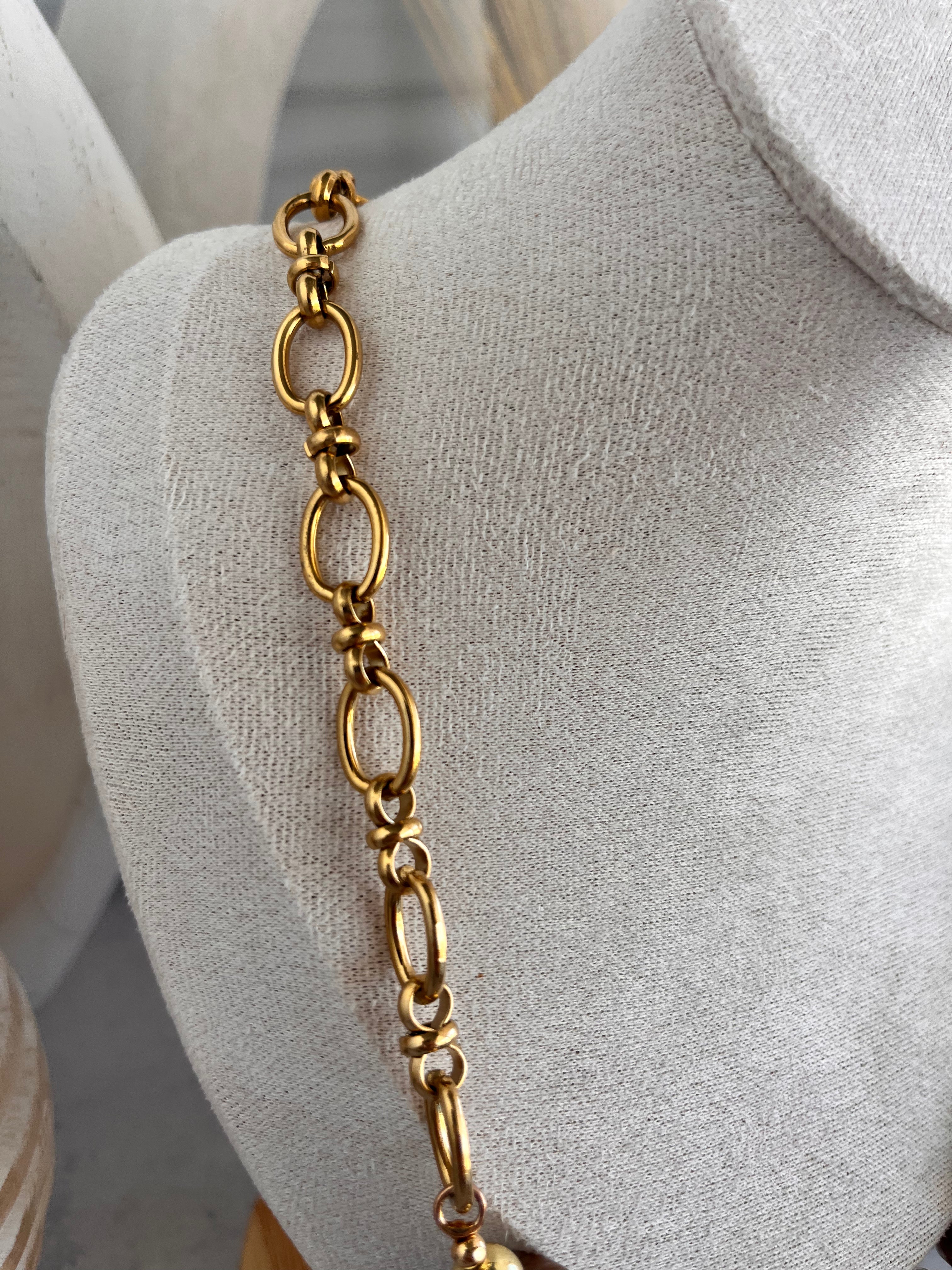 'Fléur' | Graduated Rhodochrosite with Chain Necklace