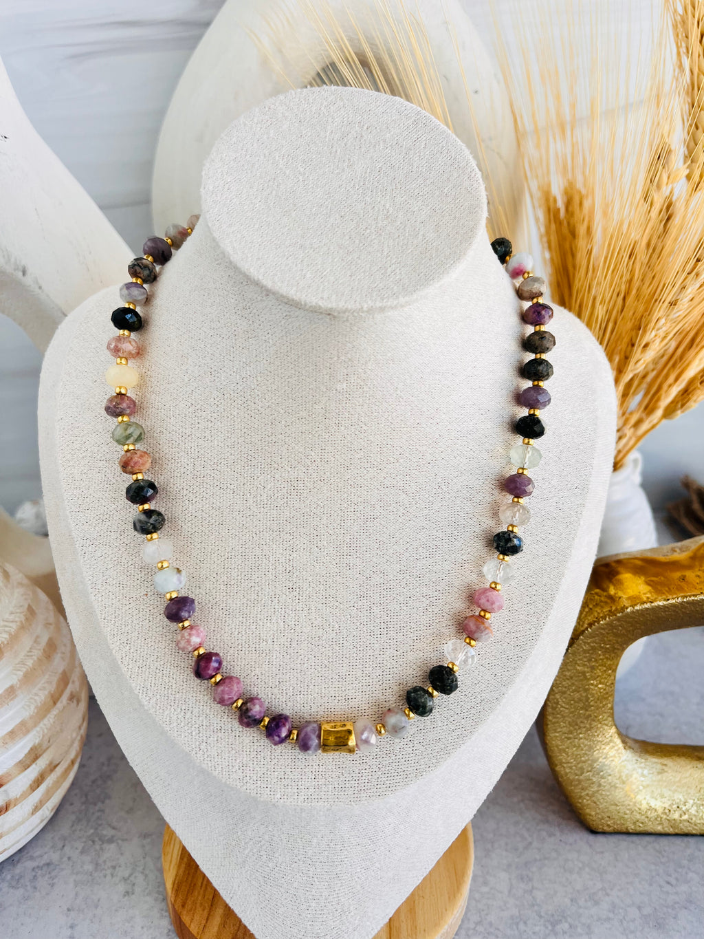 'Ysabel' | Faceted Rubellite Minimalist Necklace