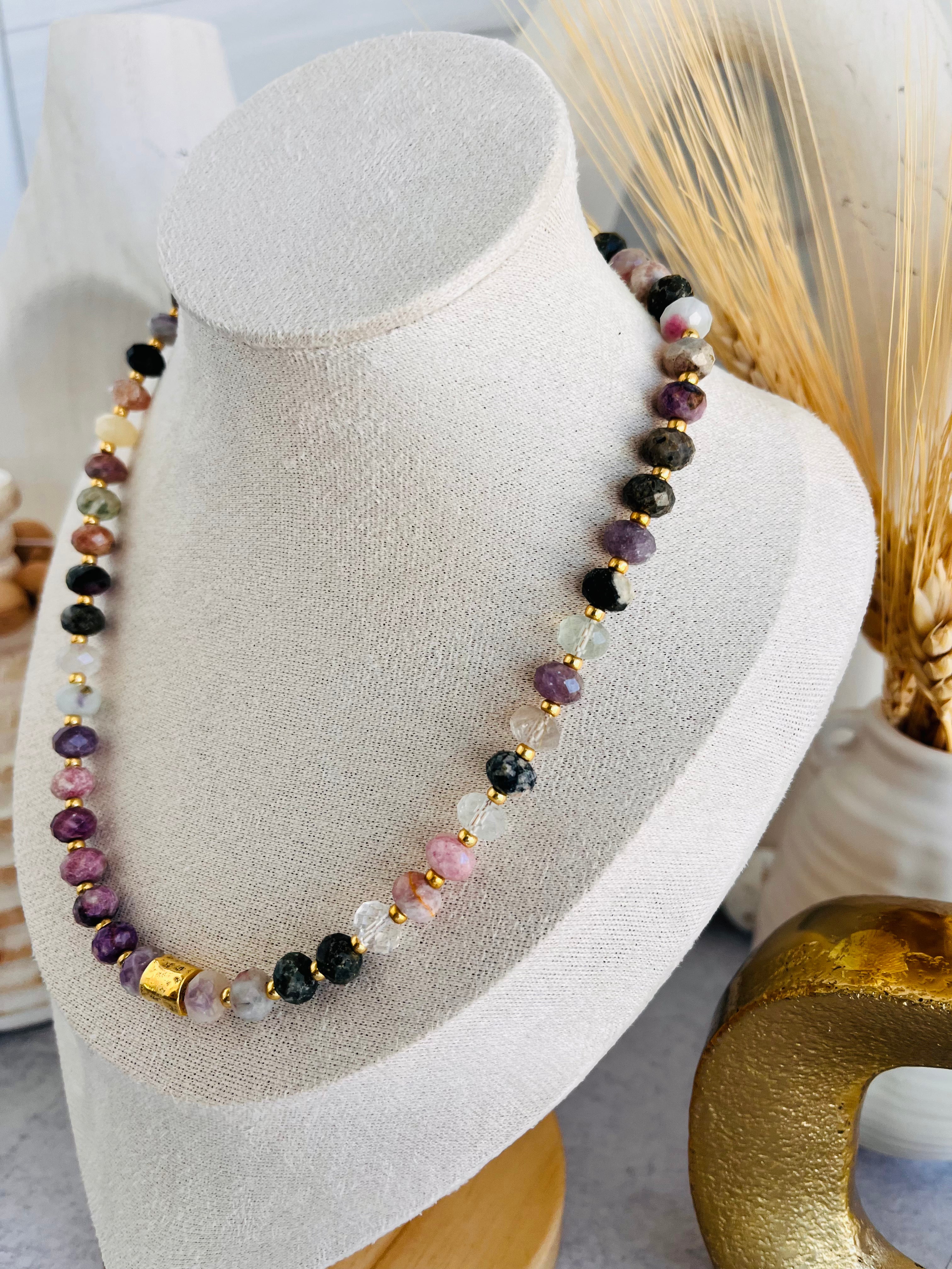 'Ysabel' | Faceted Rubellite Minimalist Necklace