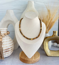 'Béatrice' | Picture Jasper with Antique Gold Minimalist Necklace